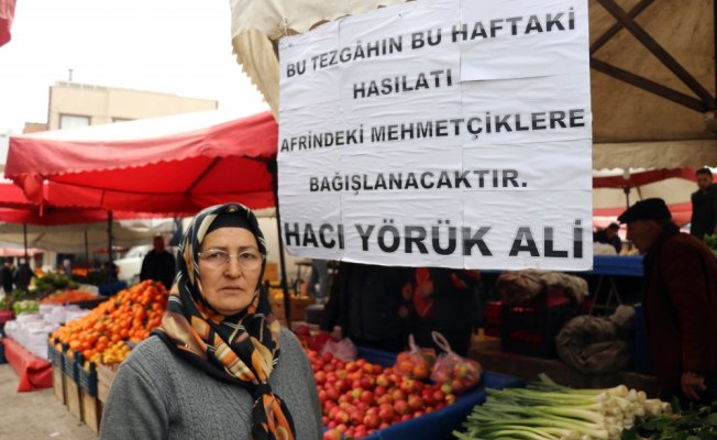 Pazarcı Medine teyzeden Mehmetçik'e destek