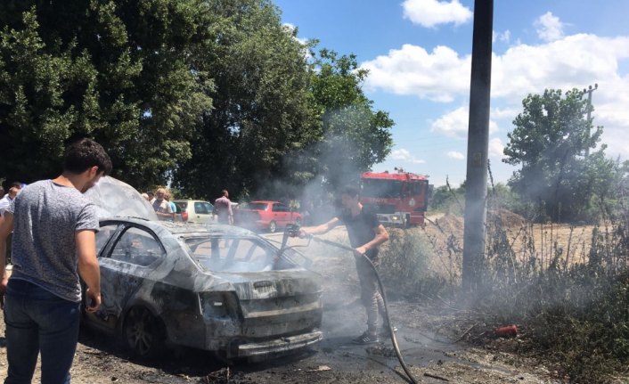 Samsun'da araç yangını