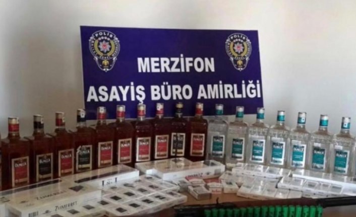 Amasya'da kaçak sigara ve içki operasyonu