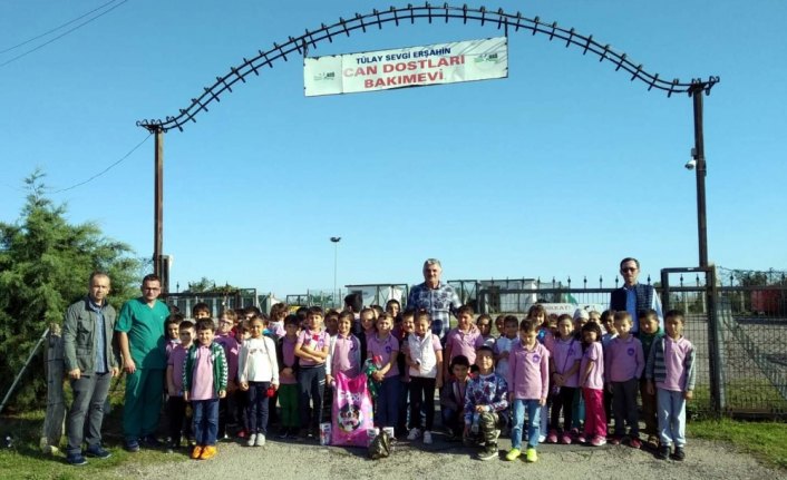 Sinop'ta öğrenciler hayvan barınağını ziyaret etti