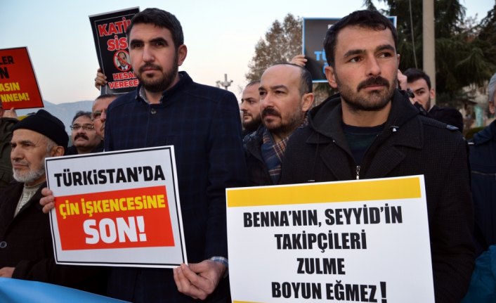 Amasya'da Doğu Türkistan protestosu