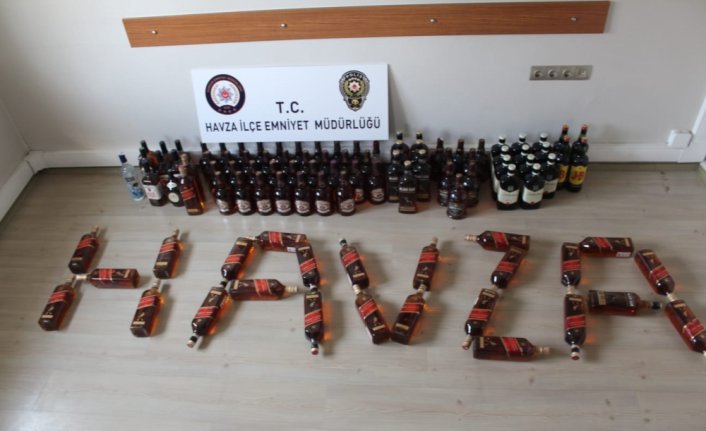 Samsun'da 101 şişe kaçak içki ele geçirildi