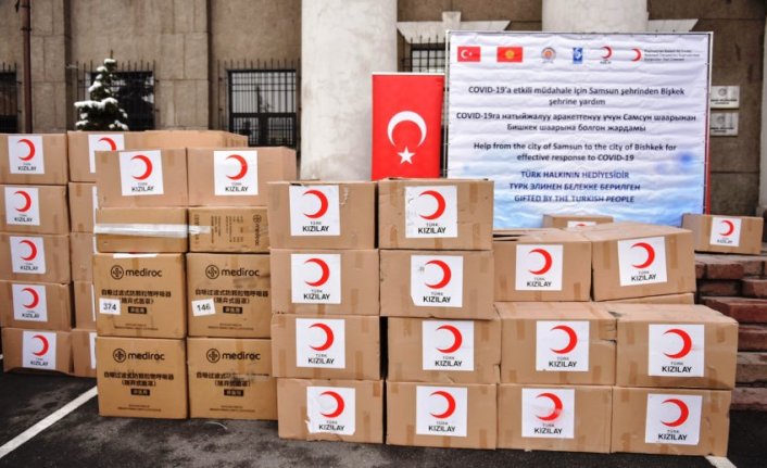 Samsun'dan gönderilen sağlık malzemeleri Kırgızistan'a ulaştı