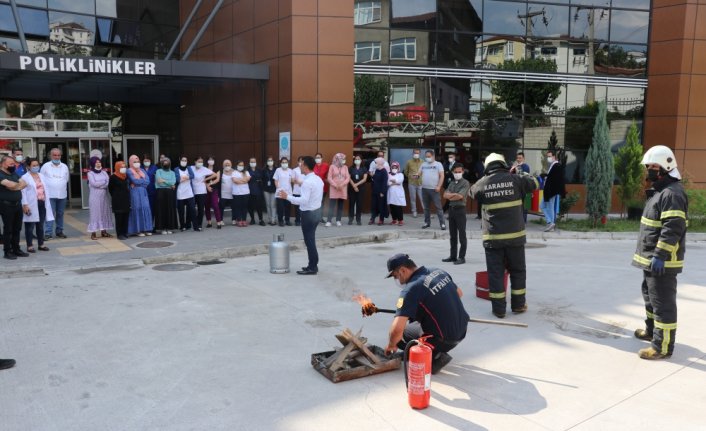 Karabük'te hastanede yangın tatbikatı yapıldı