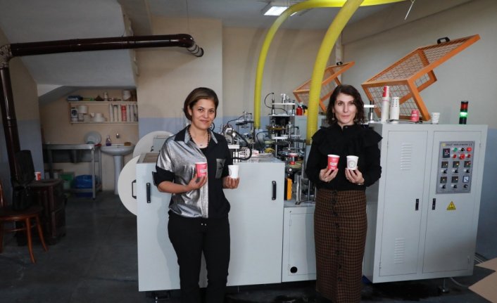 Kadın girişimciler KOSGEB desteği ile Rize'nin ilk karton bardak atölyesini kurdu