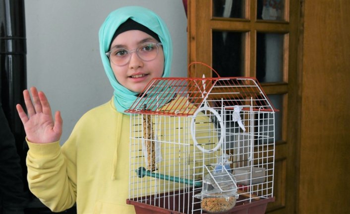 Edanur'un “muhabbet kuşu“ isteğini Samsun Büyükşehir Belediyesi yerine getirdi