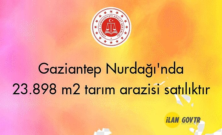 Gaziantep Nurdağı'nda 23.898 m² tarım arazisi icradan satılıktır