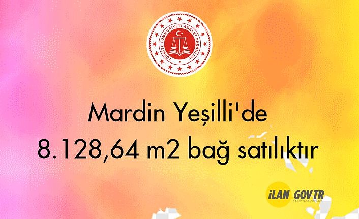 Mardin Yeşilli'de 8.128,64 m² bağ icradan satılıktır