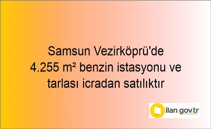 Samsun Vezirköprü'de 4.255 m² benzin istasyonu ve tarlası icradan satılıktır