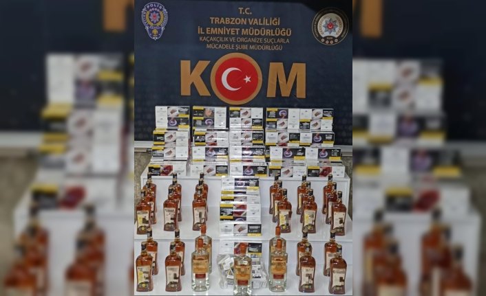 Trabzon'da kaçak alkol ve sigara operasyonunda 2 kişi gözaltına alındı