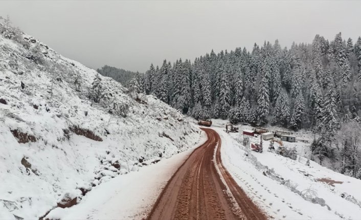 Sinop'un  yüksek kesimlerinde kar etkili oldu