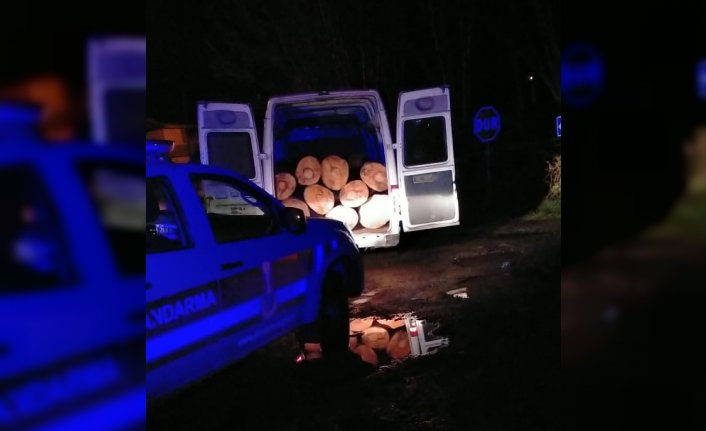 Samsun'da ehliyetsiz sürücünün aracında kaçak kesilmiş 5 ton odun ele geçirildi
