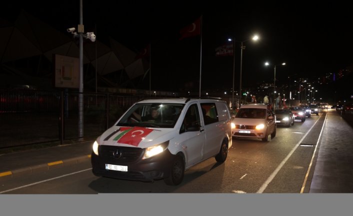 Trabzon'da Filistinlilere destek için gösteri yapıldı