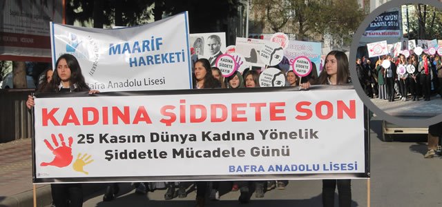 Bafra Anadolu Lisesi Öğrencileri “Kadın’a Şiddet”i Protesto Etti