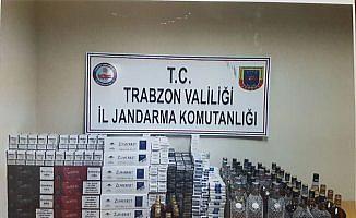 Trabzon'da kaçak sigara ve içki ele geçirildi
