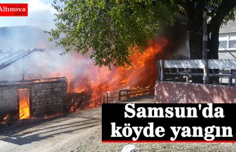  Samsun'da köyde yangın