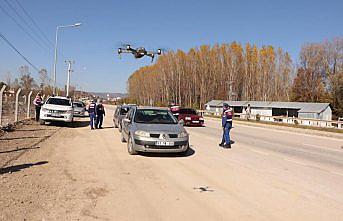 Kastamonu'da helikopter destekli trafik denetimi