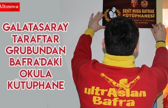 Galatasaray taraftar grubundan Bafra'daki okula kütüphane 