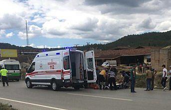 Ambulans helikopter kaza geçiren çocuk için havalandı