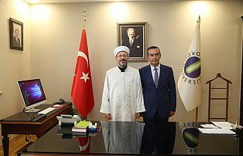 Diyanet İşleri Başkanı Erbaş'dan Rektör Akdoğan'a ziyaret