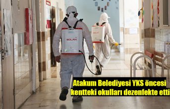 Atakum Belediyesi YKS öncesi kentteki okulları dezenfekte etti