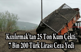 Kızılırmak'tan 25 Ton Kum Çekti, 7 Bin 200 Türk Lirası Ceza Yedi