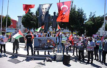Bartın'da yabancı uyruklu öğrenciler, İsrail'in Filistinlilere yönelik saldırılarını protesto etti