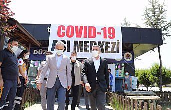 Düzce'de turizm ofisi olarak kullanılan alan Kovid-19 aşı merkezine dönüştürüldü