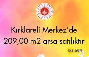 Kırklareli Merkez'de 209,00 m² arsa mahkemeden satılıktır