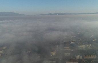 Düzce Ovası'ndaki sis drone ile görüntülendi
