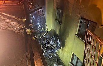 Zonguldak'ta kaza sonrasında yangın çıkan otomobilin sürücüsü yaralandı