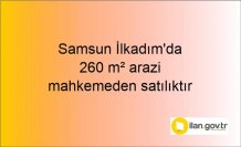 Samsun İlkadım'da 260 m² arazi mahkemeden satılıktır