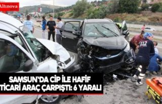 Samsun'da cip ile hafif ticari araç çarpıştı:...