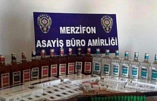 Amasya'da kaçak sigara ve içki operasyonu