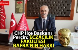 CHP İlçe Başkanı Perçin: Eczacılık Fakültesi...