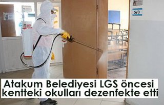 Atakum Belediyesi LGS öncesi kentteki okulları dezenfekte...