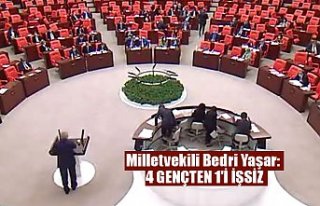 Milletvekili Bedri Yaşar: 4 GENÇTEN 1'İ İŞSİZ