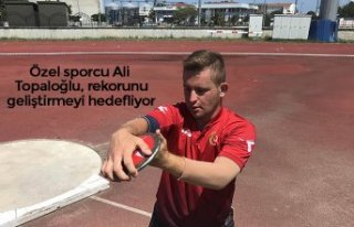 Özel sporcu Ali Topaloğlu, rekorunu geliştirmeyi...