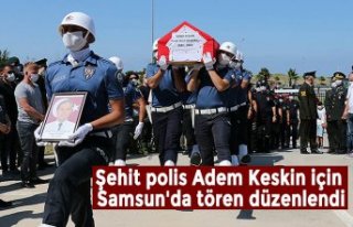 Şehit polis Adem Keskin için Samsun'da tören...
