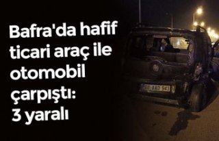 Bafra'da hafif ticari araç ile otomobil çarpıştı:...