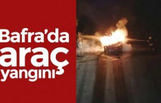 Bafra’da araç yangını