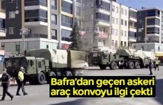 Bafra’dan geçen askeri araç konvoyu ilgi çekti