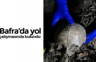 Bafra'da yol çalışmasında insan kemiği bulundu