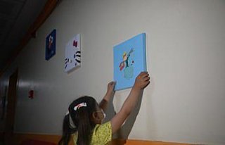 Rize'de anaokulu öğrencilerinin yaptığı resimler...