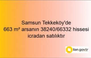 Samsun Tekkeköy'de 663 m² arsanın 38240/66332...