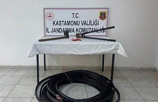Kastamonu'da kablo hırsızlığı yapan 3 şüpheli...