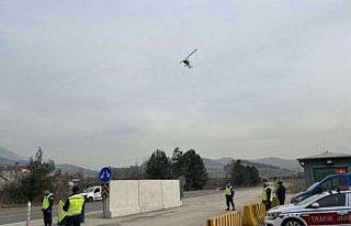 Karabük'te cayrokopter destekli trafik denetimi...