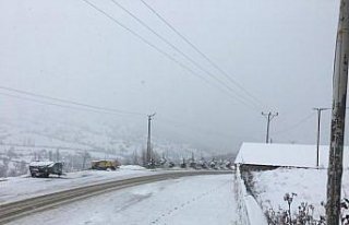 Almus'ta kar yağışı etkili oldu
