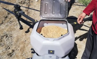 Hanönü'de dron ile çeltik ekimi yapıldı