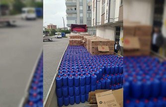 Samsun'da 36 bin 280 litre sahte bulaşık deterjanı ele geçirildi